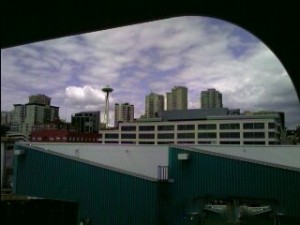2007 06 16 NCL Star Alaska Seatle Skyline Dark Clouds