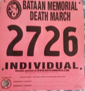 2015 03 20 Bataan Memorial Death March NM Race Bib