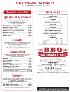 2015 03 21 The State Line El Paso TX Menu 3