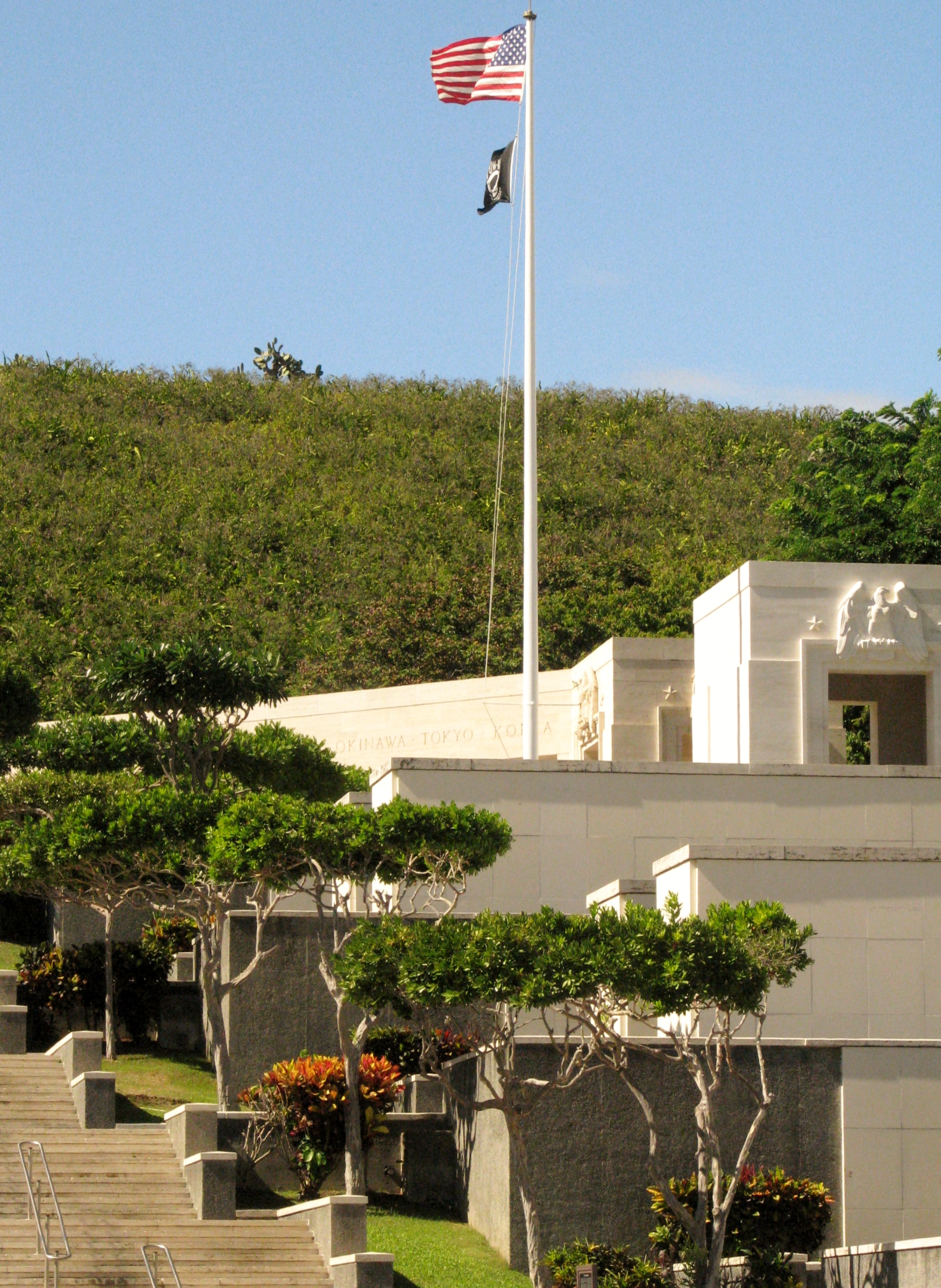 The memorial contains a small chapel and tribute to the various battles fought in the Pacific.